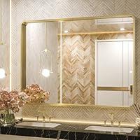 Algopix Similar Product 4 - TETOTE 40 x 30 Inch Gold Bathroom