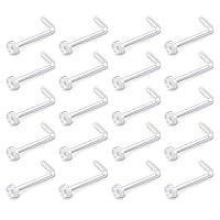 Algopix Similar Product 2 - DBella 18g Clear Nose Ring Retainer