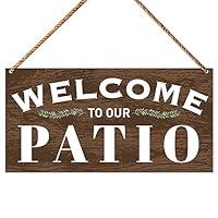 Algopix Similar Product 3 - Patio Wood Sign Decor Welcome Sign for