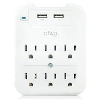 Algopix Similar Product 9 - 6 Outlet Extender with 2 USB Ports 