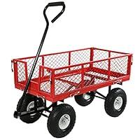 Algopix Similar Product 17 - Sunnydaze Utility Steel Garden Cart 
