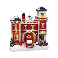 Algopix Similar Product 20 - Christmas Village Animated Fire Station