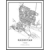 Algopix Similar Product 8 - Nasiriyah Map Print Iraq Map Art