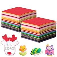 Algopix Similar Product 14 - 120Pcs Felt Fabric Sheets 4x4 inch DIY