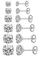 Algopix Similar Product 17 - Women Stud Earrings 4 Pairs 18K White