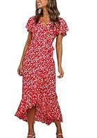 Algopix Similar Product 10 - Imysty Womens Boho Floral Printed V