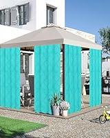 Algopix Similar Product 19 - Turquoise Lattice Outdoor Curtains for