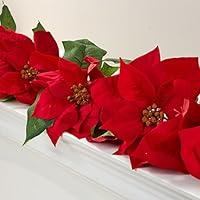 Algopix Similar Product 4 - Christmas Red Velveteen Poinsettia