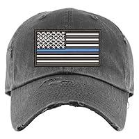 Algopix Similar Product 7 - Thin Blue Line Hat  Distressed