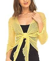 Algopix Similar Product 15 - SHUSHI Womens Sheer Shrug Tie Top