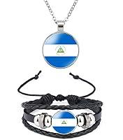 Algopix Similar Product 12 - QTAOEIONG Nicaragua Flag Metal Necklace