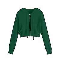 Algopix Similar Product 2 - Womens Crop Tops Zip Up Hoodies Teen