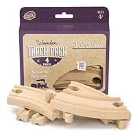 Algopix Similar Product 4 - 4Piece 35 Curved Wooden Train Track