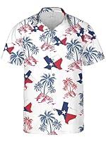 Algopix Similar Product 15 - Texas Hawaiian Shirt for Men Short