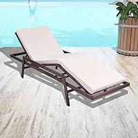 Algopix Similar Product 6 - Sun Lounger with Cushion Poly Rattan