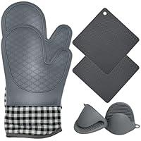 Algopix Similar Product 13 - AICMEI Silicone Oven Mitts and Pot