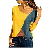 Algopix Similar Product 12 - Womens Blouse Long Sleeve Splicing