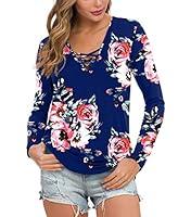 Algopix Similar Product 19 - Feiersi Womens Fall Long Sleeve VNeck
