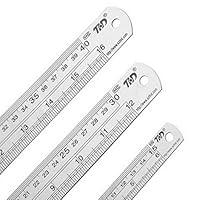 Algopix Similar Product 20 - nuosen 3 Pcs Stainless Steel Ruler