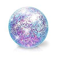 Algopix Similar Product 2 - Poolcandy Glitter Beach Ball Purple