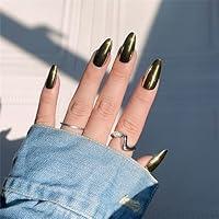 Algopix Similar Product 11 - DOCVOEOMH Gold Chrome Press on Nails