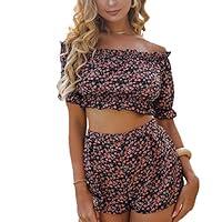 Algopix Similar Product 6 - Women Rompers Chiffon Floral Print Crop