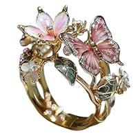 Algopix Similar Product 5 - Setezar Butterfly Flower Ring