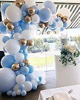 Algopix Similar Product 1 - DUBEDAT Blue White Gold Balloon Garland