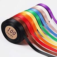 Algopix Similar Product 6 - LaRibbons 10 Color 50Yards Solid Satin