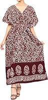 Algopix Similar Product 4 - LA LEELA Womens Maxi Caftan Nightwear