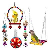 Algopix Similar Product 16 - BWOGUE Bird Swing Toys with Bells Pet