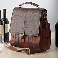 Algopix Similar Product 20 - 3-Bottle Leather BYO Wine Bag