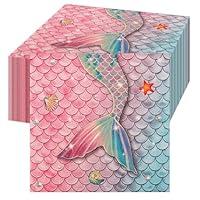 Algopix Similar Product 4 - Conzon 60 PCS Mermaid Napkins