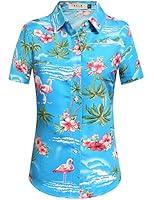 Algopix Similar Product 8 - SSLR Hawaiian Shirts for Women Flamingo