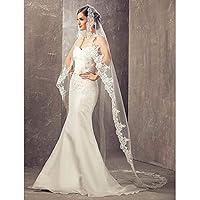 Algopix Similar Product 10 - Aukmla Wedding Bridal Veils Ivory