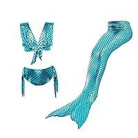Algopix Similar Product 4 - 3PCS Girls Swimsuit Mermaid Tails for
