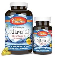 Algopix Similar Product 2 - Carlson  Cod Liver Oil Gems 460 mg