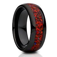 Algopix Similar Product 11 - Galaxy Opal Tungsten RingBlack