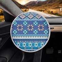 Algopix Similar Product 3 - Tomeusey Blue Aztec Car Steering Wheel