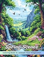 Algopix Similar Product 8 - Spring Scenes Coloring Book Spring