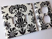 Algopix Similar Product 17 - Black and White Damask Light Switch
