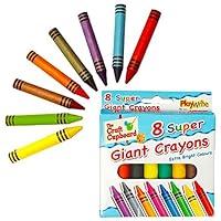 Algopix Similar Product 9 - Giant Wax Crayons 8 Pack
