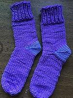 Algopix Similar Product 20 - Hand knit 100% wool slipper socks