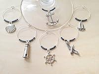 Algopix Similar Product 10 - Nautical Themed Wine Charms Ships