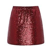 Algopix Similar Product 15 - Metme Womens Sparkle Sequin Skirt Mini