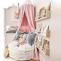 Algopix Similar Product 3 - LOAOL Kids Bed Canopy with Pom Pom