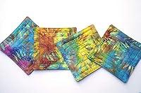 Algopix Similar Product 20 - Batik Quilted Fabric Coaster Set with