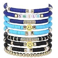 Algopix Similar Product 1 - Cooluckday Heishi Surfer Bracelets for