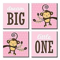 Algopix Similar Product 15 - Big Dot of Happiness Pink Monkey Girl 