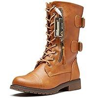 Algopix Similar Product 13 - DailyShoes Womens Military Lace Up